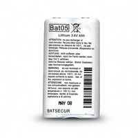 Batterie au lithium liquide BatSecur ANTIF-BAT05 3,6 V 4 Ah LiCoO2 pour l'électronique grand public, fabriquée en Italie