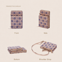 Portefeuille rétro en liège pour femmes, sac à bandoulière multifonctionnel, sac de téléphone portable portable, mini porte-cartes à fermeture éclair