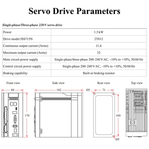 17-Bit 1.5KW 3000rpm <b>Waterproof</b> AC Motor and 380VAC Three-Phase EtherCAT Drive Kit JSSMK1-H2T1530BS26 EtherCAT 17-Bit 220VAC Thr - Product Image 3