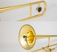 Trombone Bb en laiton laqué or, lot mixte d'usine en gros pour magasin de musique