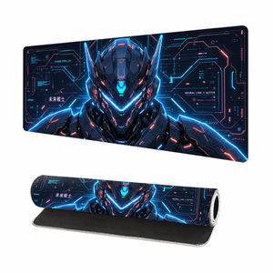 Alfombrilla de Escritorio Personalizada Estilo Cyberpunk Futurista XL, Base de Goma Natural Extendida, Alfombrilla de Ratón para Juegos, Alfombrilla Grande para Teclado - Product Image 3