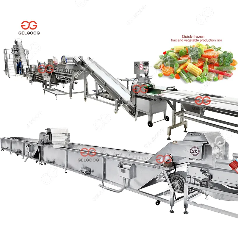 Línea de procesamiento de frutas vegetales de alta calidad Línea de producción de maíz dulce de Guisantes Verdes vegetales congelados