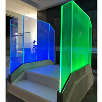 Clôture en verre pour balcon Système de balcon Garde-corps Lumière LED Rampe de piscine Garde-corps en verre