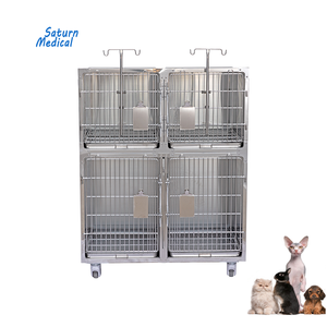 Fabbrica prezzo più economico 304 in acciaio inox veterinario animali da compagnia ricovero clinica veterinaria gabbie ospedaliere per cane gatto iniezione - Product Image 1