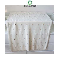 Couverture d'emmaillotage en coton biologique tricoté pour nouveau-né 2026, motif à pois colorés brodés, tissu respirant pour bébé, usage quotidien
