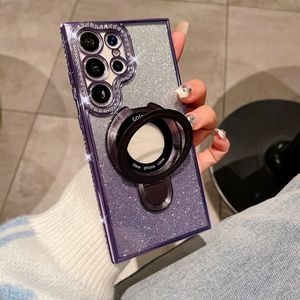 Funda Magnética Electrochapada con Soporte para <span class=keywords><strong>Samsung</strong></span> S24 Ultra S23 A05s <span class=keywords><strong>A13</strong></span> A73, con Brillantes y Degradado de Purpurina, Protectora - Product Image 6