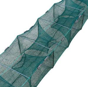Trampas de langosta de pesca de red de anillo LARGO DE Material PE, trampa de peces de cangrejo plegable Rectangular barata hecha en China - Product Image 3