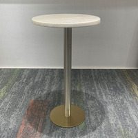 Tables de bar modernes en acier inoxydable, table de comptoir ronde pour hôtel, terrasse extérieure, fête et espace café de bureau