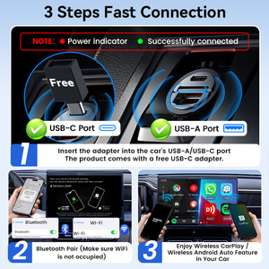 Adaptador Inalámbrico CarPlay Mini Ultra con Indicador LED, Emparejamiento Automático, Compatible con <span class=keywords><strong>Apple</strong></span> CarPlay con Cable y Android Auto, para Proveedores de Carlinkit - Product Image 5