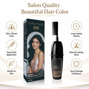 Tinte de Cabello en Crema OEM Personalizado 100ml Negro Natural con Fragancia Color Permanente Calidad de Salón Venta al Por Mayor - Product Image 1