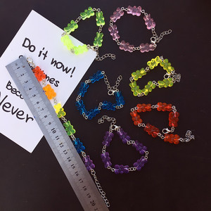 La pulsera de oso de gelatina de Color caramelo más vendida, <span class=keywords><strong>pulseras</strong></span> de abalorios de oso de goma de resina <span class=keywords><strong>para</strong></span> niñas y niños - Product Image 5
