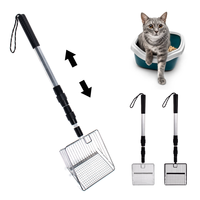 Pelle à litière pour chat portable et écologique à long manche, sans se pencher, corps en aluminium extensible, outil manuel polyvalent