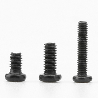 100 pièces/sac Vis métriques à tête cylindrique fraisée Phillips en acier au carbone oxydé noir Grade 4.8 M1.2-M8, diverses tailles métriques