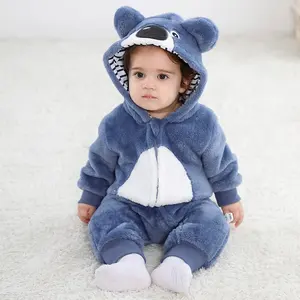 Inverno Venda Quente Dinossauro Trajes Para Bebê Criança Flanela Animal Macacão Crianças Onesies