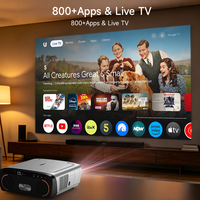 Projecteur portable électrique Linux 1850 ANSI Lumens, résolution native 1080p, prise en charge 4K, haut-parleurs stéréo HIFI doubles 40W, puce MT9660, 3D, pour usage professionnel