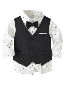 Enfants garçon formel gilet costume bébé garçons fête de mariage garçons ensemble de vêtements diplômé cérémonie costume - Product Image 3