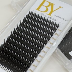 Extensions de cils vegan pré-fabriquées, style <span class=keywords><strong>anime</strong></span>, effet pointe, souples, légères, naturelles, volumineuses, super foncées, nouveau design - Product Image 2