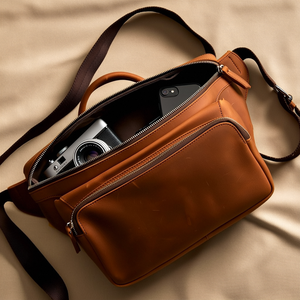 الشركة المصنعة مخصصة متعددة الوظائف الجلود Crossbody المهنية التصوير الفوتوغرافي فاني حزمة الخصر DSLR حقيبة حزام - Product Image 6