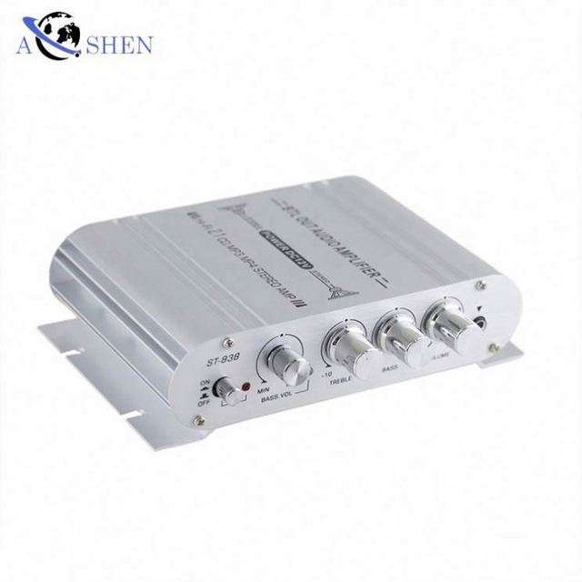 Aoshen Factory Portable Mini BT 2 Channel 12V Car Amplifier for Motorcycle/Car/Bus/Home Audio Aluminium Alloy