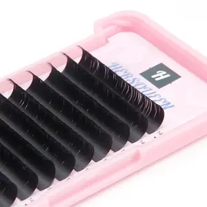 Extensiones de pestañas individuales clásicas de Cachemira de 0,15mm, extensiones de pestañas postizas individuales de visón falso de aspecto Natural Premium, pestañas esponjosas