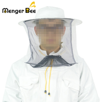 Nouveau Casque d'Apiculteur Menger Bee BH-2 en Coton Blanc 80g Léger et Ventilé Anti-Piqûres avec Voile Intégré – Garantie 6 Mois