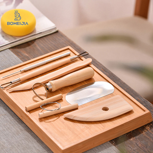 Ensemble <span class=keywords><strong>de</strong></span> 8 couteaux à modeler en métal BOMEIJIA avec outils en fer et en bambou pour la <span class=keywords><strong>peinture</strong></span> et la poterie - Product Image 1
