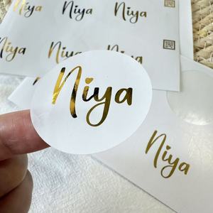 custom round shaped gold logo <b>label</b> sticker for <b>packaging</b> - Product Image 6