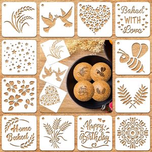 Set di 12 Stencil per Pane Artigianale, Stampi per Decorazione Pane, Kit per Cucina e Pasticceria - Product Image 1