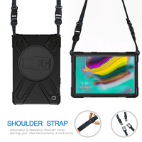 Pour Samsung Tab S5e Case T720 T725 Housse hybride PC en silicone dur antichoc avec béquille intégrée et bandoulière