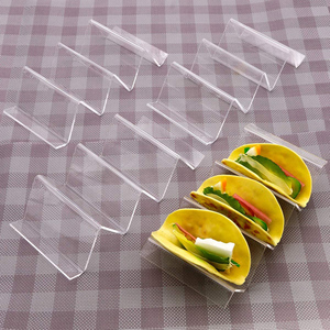 Clair Vague Forme Acrylique Porte-Taco Taco Plateau Avec Poignée Pour <span class=keywords><strong>La</strong></span> Maison Restaurant Table À Manger De Bureau - Product Image 5