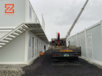 Casa contenedor modular prefabricada de 20 pies al por mayor, paquete plano de construcción de oficina con material de panel sándwich y acero