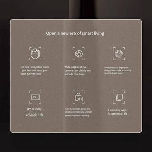 Serrure de porte intelligente WiFi Carte de code numérique en aluminium Reconnaissance faciale d'empreintes digitales Application compatible bois Clé électronique en alliage d'aluminium - Product Image 4