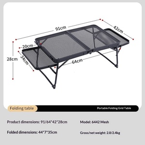 Aluminum Alloy Rectangular <b>Folding</b> <b>Legs</b> <b>Table</b> Lightweight Outdoor Camping Barbecue Portable Outdoor Furniture - Product Image 3
