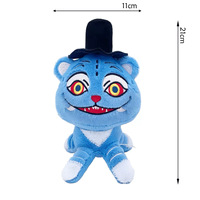 Peluche chat monstre bleu mignon et effrayant, jouet en peluche personnalisé OEM, décoration animale en peluche, porte-clés en peluche 10 cm