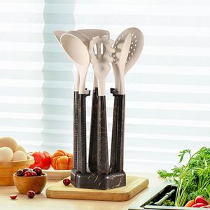 Ensemble d'ustensiles de cuisine antiadhésifs en silicone de qualité alimentaire, 7 pièces, spatules, cuillères, louche, support, lavable au lave-vaisselle, couleur personnalisable - Product Image 3