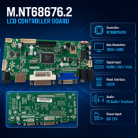 Carte de commande pour écran LCD Full HD NT68676UFG DVI VGA Audio LVDS pour réparation de moniteur d'affichage numérique 12V 30 broches
