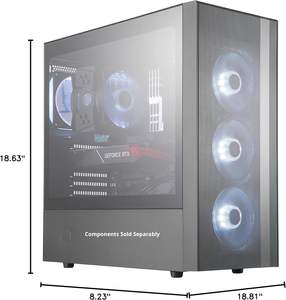 คูลเลอร์มาสเตอร์ มาสเตอร์บ็อกซ์ <span class=keywords><strong>NR600</strong></span> เคสคอมพิวเตอร์สำหรับเล่นเกมแบบระบายความร้อนด้วยน้ำ ATX เดสก์ท็อป แชสซีสำหรับเล่นเกมพร้อมช่องระบายอากาศด้านหน้า ดีไซน์มินิมอล - Product Image 6