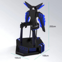 Simulador de Vuelo VR 9D JiaYi para Interiores/Exteriores, Gafas VR Deepoon, Alas Negras, Movimiento en Pie, Juego de Vuelo y Tiro, Metal y Plástico