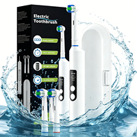 Nuevo Cepillo de Dientes Eléctrico Inteligente Giratorio con Indicador LED, Cepillo de Dientes Eléctrico Personalizado con Estuche de Viaje y 2 Cabezales de Cepillo