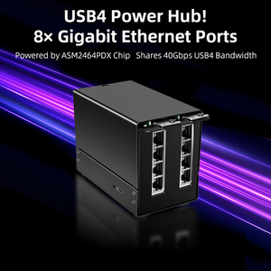 อะแดปเตอร์ USB4 เป็น 8 กิกะบิตอีเธอร์เน็ต (ภายนอก) ใช้งานร่วมกับ Thunderbolt 3/4/5 สำหรับแล็ปท็อปแบบมีสาย ใช้กับอะแดปเตอร์ USB4 อีเธอร์เน็ตในสต็อก - Product Image 2