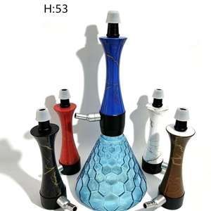 Marble Finish <b>Hookah</b> Mini Shisha Bottle 53 cm Decorative Water <b>Pipe</b> Base for Lounge Bar Home - Product Image 1