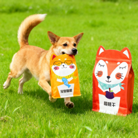 Emballage debout de gousset de friandises pour animaux de compagnie laminé personnalisé sac de nourriture pour animaux de compagnie chat chien forme spéciale sacs à fond plat avec fermeture éclair