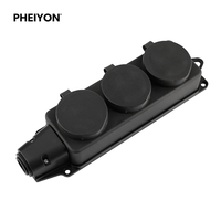 Pheiyon 16A 250V IP44 Prise de courant industrielle étanche avec auto-test en TPE, protection contre la pluie, pour extérieur, 3 prises