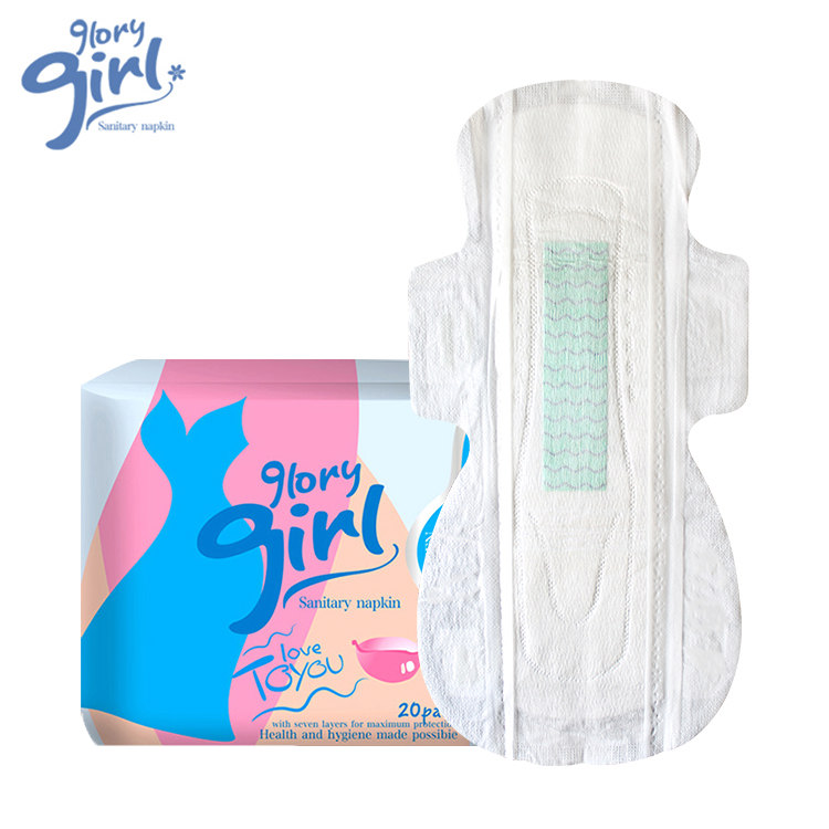 Serviettes hygiéniques organiques biodégradables en gros femmes menstruelles Lady Anion serviette hygiénique