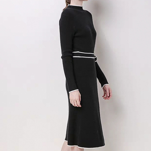 Nuovo Abito Maglione Lungo Invernale da Donna con Logo Frontale, Moda Casual <span class=keywords><strong>in</strong></span> <span class=keywords><strong>Lana</strong></span> Lavorata a Maglia - Product Image 6