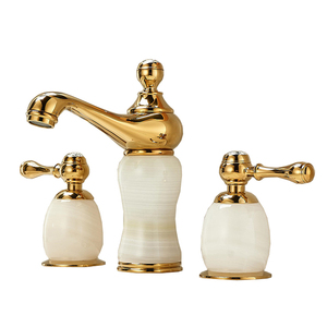 Phong cách Châu Âu Jade nước vòi nước đôi xử lý nóng và lạnh phòng tắm lưu vực vòi nước - Product Image 3