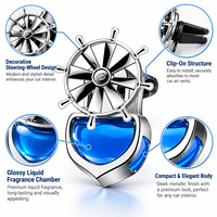 Diffuseur de parfum rotatif automatique en forme de gouvernail nautique métallique pour voiture, avec clip de ventilation et liquide parfumé – Vente en gros