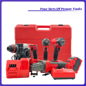 4-teiliges Lithium-Elektro werkzeugset 20V CR-V material Inklusive Schraubens chl üssel Hammer Winkels chl eifer Elektro mechanischer Bohrer Hard <span class=keywords><strong>Case</strong></span> Boxed - Product Image 3