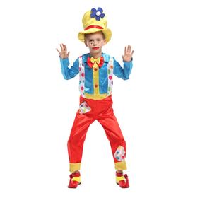 Costume d'<span class=keywords><strong>Halloween</strong></span> garçon <span class=keywords><strong>pas</strong></span> <span class=keywords><strong>cher</strong></span> d'usine Costume de clown rouge et bleu coquin avec combinaison/chapeau - Product Image 5