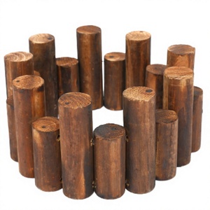 Articles de jardinage Art Déco, clôture en bois à LED solaire - Mini format pour petit jardin, clôtures en bois naturel, décoration utile pour l'extérieur - Product Image 4